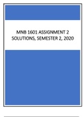 MNB1601 ASSIGNMENT 2 SOLUTIONS, SEMESTER 2, 2020