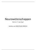 Cursus / Samenvatting / Notities Neurowetenschappen: neurofysiologie (Calders) & neuropsychologie (Vingerhoets)