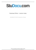 Business Ethics - Lecture notes