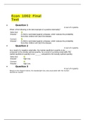 ECON 1002 Week 6 Final Test_Latest Complete 100% Answers.