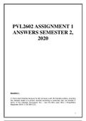 PVL2602 ASSIGNMENT 1 ANSWERS SEMESTER 2, 2020
