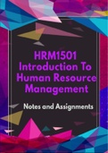 HRM1501 Notes and Assignments