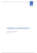 MNB2601 ASSIGNMENT 1 SEMESTER 2 2020 -ANSWERS
