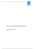 ECS1500 ASSIGNMENT 1 SEMESTER 2 2020 -ANSWERS