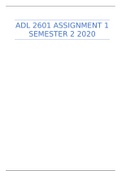 ADL 2601Assignment 1 Semester 2 2020