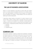 THE LAW OF BUSINESS ASSOCIATIONS, UNIVERSITY OF NAIROBI