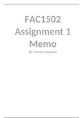 FAC1502 ASSIGNMENT 1 SEMESTER 2 MEMO by Former student 