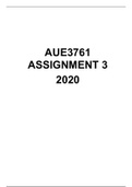 AUE 3761 ASSIGNMENT 3 FOR 2020