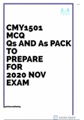 CMY1501 MULTIPLE CHOICE QUESTION AND ANSWER BANK