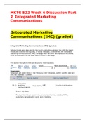 MKTG 522 Week 6 Discussion Part 2  Integrated Marketing Communications /Complete Solved Solutions