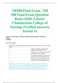 NR508 Final Exam / NR 508 Final Exam Question Bank (2020, Latest): Chamberlain College of Nursing (Verified answers, Scored A)