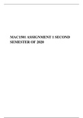 MAC1501 ASSIGNMENT 1 SECOND SEMESTER OF 2020