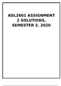 ADL2601 ASSIGNMENT 2 SOLUTIONS, SEMESTER 2, 2020