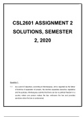 CSL2601 ASSIGNMENT 2 SOLUTIONS SEMESTER 2, 2020