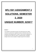 HFL1501 ASSIGNMENT 2 SOLUTIONS, SEMESTER 2, 2020