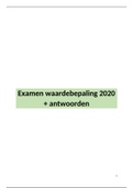 Examenvragen Waardebepaling 2020 met antwoorden