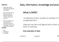 CHAPTER 1: DATA, INFORMATION, KNOWLEDGE AND PROCESSING (A level IT 9626)