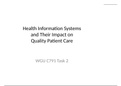 WGU C791-Task 2-Health Information Systems and Their Impact on Quality Patient Care.