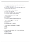 HIST 410N Contemporary History Final Exam Version 1 (Questions with Answers)