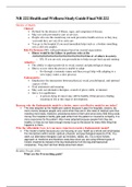 NR 222 Health and Wellness Study Guide Final NR222 (New, 2022/2023) Latest Study Guide.