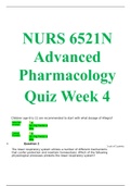 NURS 6521N Advanced Pharmacology Quiz Week 4 LATEST