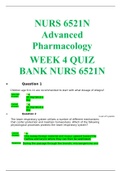 NURS 6521N Advanced Pharmacology WEEK 4 QUIZ LATEST