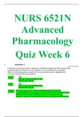 NURS 6521N Advanced Pharmacology Quiz Week 6 LATEST