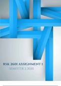 RSK 2601 ASSIGNMENT 1 SOLUTIONS