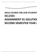SCL1501 ASSIGNMENT 01 SOLUTIONS SECOND SEMESTER YEAR 2020