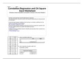 HLT 362 Module 5 Correlation Regression & Chi Square Excel Worksheet New