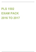 PLS 1502 EXAM PACK 2016 AND 2017