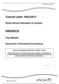 Tutorial Letter 106/0/2017  South African Education in Context  HBEDECS