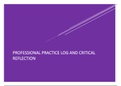 PROFESSIONAL PRACTICE LOG AND CRITICAL REFLECTION