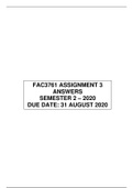 FAC3761 ASSIGNMENT 3 SUGGESTED ANSWERS | DUE 31 AUGUST 2020