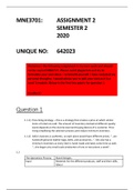 MNE3701 - Assignment 2 (Semester 2 2020)