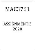 MAC3761, FAC3761 & FAC3762 ASSIGNMENT 3 BUNDLE- 2020