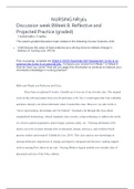 NURSING NR361 Discussion week  8: Reflective and Projected Practice (graded)
