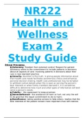 NR222 Health and Wellness Exam 2 Study Guide 2020&sol;2021
