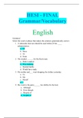 HESI A2 Grammar Study Guide, Latest Summer 2020, Complete Questions & Answers.
