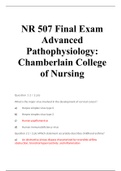 NR507 Week 8 Final Exam (version 4) / NR 507 Week 8 Final Exam (Latest 2020) : Advanced Pathophysiology: Chamberlain College of Nursing (Updated in 2020, Already Graded A)