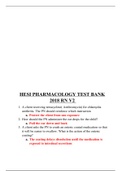 HESI Pharmacology RN Test Bank 2018 V2 (24 Questions and Answers)