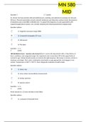 MN 580 Midterm Exam – Question with Answers UPDATE