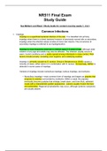 NR511 FINAL EXAM STUDY GUIDE , Version-2 (Differential Diagnosis and Primary Care Practicum),Chamberlain College of Nursing (A grade)
