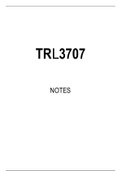 TRL3707 STUDY NOTES