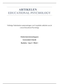 Nederlandse Samenvatting Artikelen UU Educational Psychology 