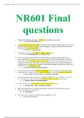 NR601 Final Exam (version 1) / NR601 Final Exam (Latest 2020): Chamberlain College Of Nursing (Revised in 2020/2021, Already Graded A)