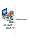 ICT2621 ASSIGNMENT 1  SOLUTIONS SEMESTER 2 2020
