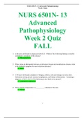 NURS 6501 Advanced Pathophysiology WEEK 2 / NURS6501 WEEK 2 (FALL): Walden University (Already graded A) 