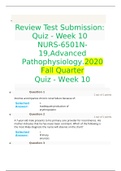 NURS 6501 Advanced Pathophysiology WEEK 10 / NURS6501 WEEK 10 (FALL): Walden University (Already graded A) 