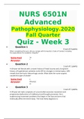 NURS 6501 Advanced Pathophysiology WEEK 1-10 / NURS6501 WEEK 1-10 (FALL 2020/2021): Walden University (Already graded A)